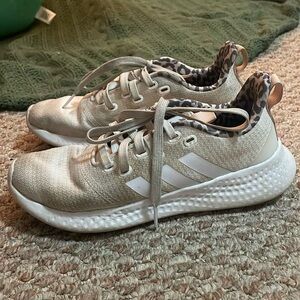 Pink/White Cheetah Adidas Cloudfoam